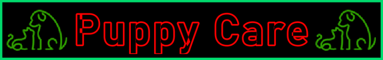 My-Pet-Extra Puppy Care Page Title Image Banner - Visitor Navigation Information Support Black Green Red