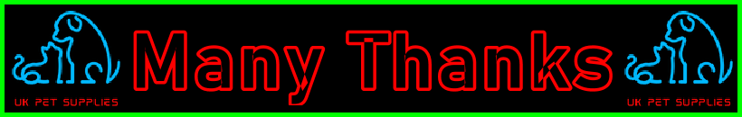 My-Pet-Extra Many Thanks Page Title Image Banner - Visitor Navigation Information Support Black Green Red