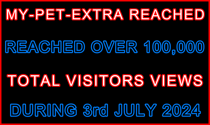 My-Pet-Extra Member Reached 110,000 Visits - Visitor Site Navigation Information Support Banner Black Blue Red